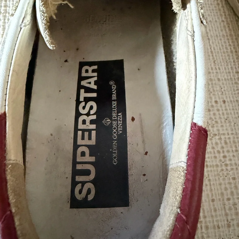 Golden Goose GGDB Superstar White & Red Sneakers - size 8 - Picture 10 of 10